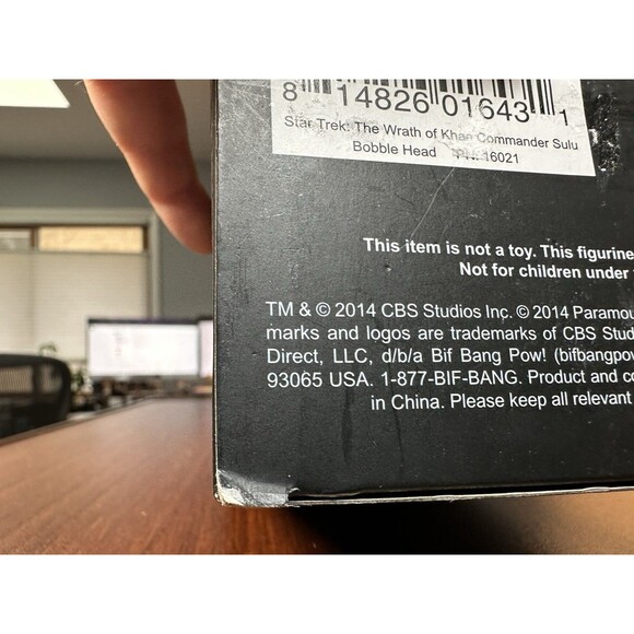 2014 Bif Bang Pow Star Trek The Wrath of Khan Commander Sulu Bobble Head - Picture 9 of 14